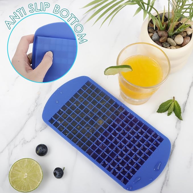 Silicone Mini Ice Cube Trays 2 Pack, 160 Crushed Ice Cube Molds, Easy Release - Image 6