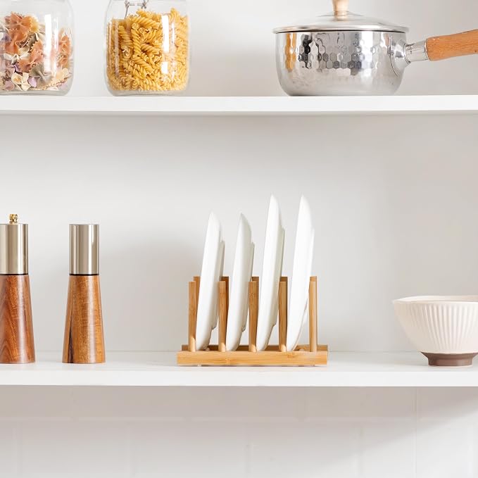 Bamboo Dish Drying Rack for Kitchen Counter and Cabinet, - Image 6