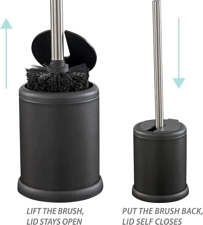 Bath Bliss Toilet Brush and Holder | Self Closing Lid | 360 Degree Brush Head | - Image 2