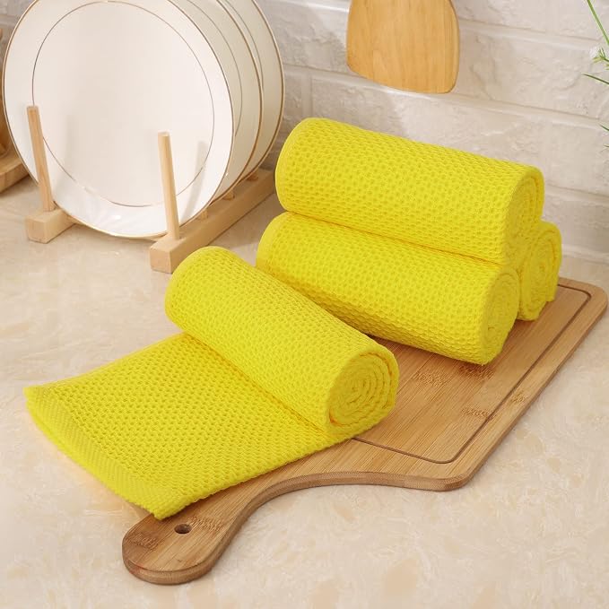 Kitinjoy 100% Cotton Waffle Weave Kitchen Hand Towels - Image 7