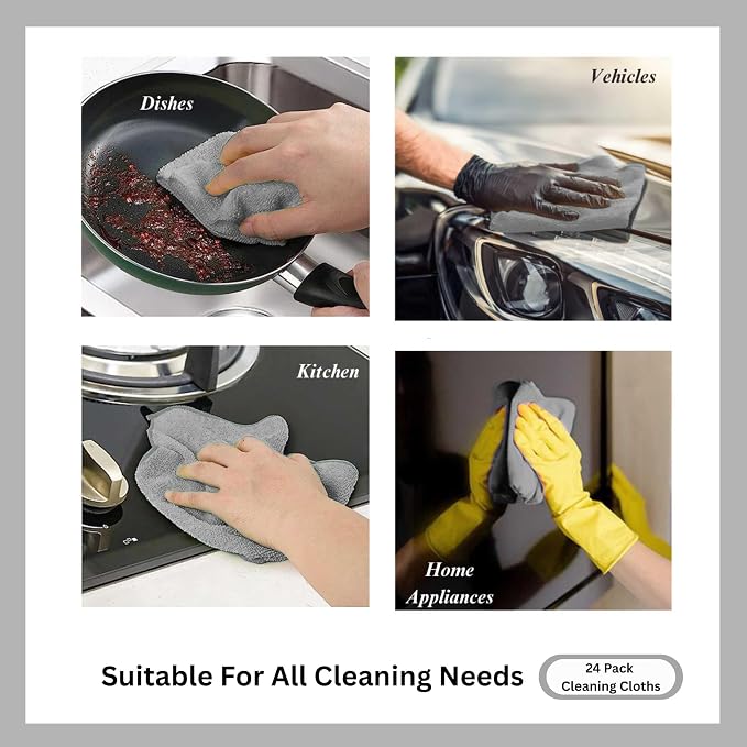 Microfiber Cleaning Cloth for Kitchen & households, Towels for Cars. - Image 3