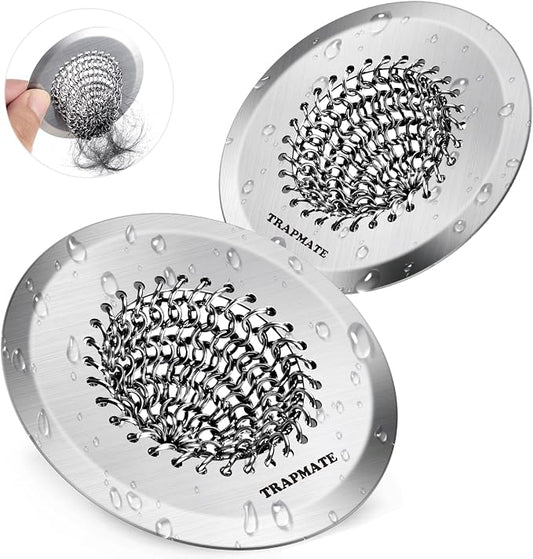TRAPMATE 2PCS Bathtub Drain Strainer, 2.8" Patented Reversible Shower Tub Drain by TRAPMATE