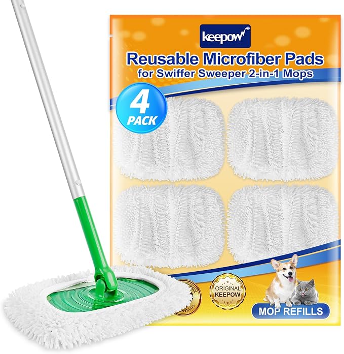 KEEPOW Reusable Microfiber Mop Pads Compatible by KEEPOW