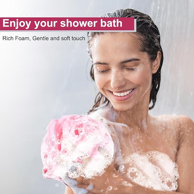 Loofah for Women 75g 4 Pack, Bath Sponge Soft Mesh Shower Puff Loofah Sponge - Image 4