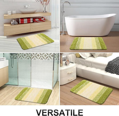 OLANLY Bathroom Rugs Mat 30x20, Extra Soft Absorbent Microfiber Bath Rugs, Rubber Backing, Quick Dry, Machine Washable Bath Mats for Bathroom Floor, Tub and Shower, Home Decor Accessories, Olive Green
