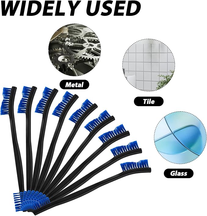 9Pcs Double-Ended Cleaning Brushes Set Nylon All Purpose Clean Brush Small - Image 3