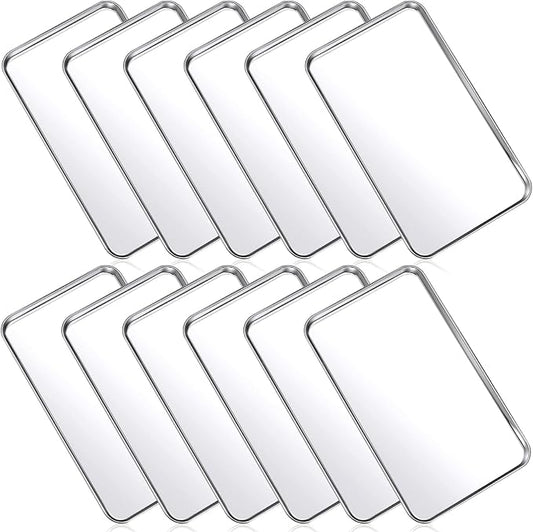 Mimorou 12 Pcs Baking Sheet Stainless Steel Cookie Small Metal Sheet Pans by Mimorou