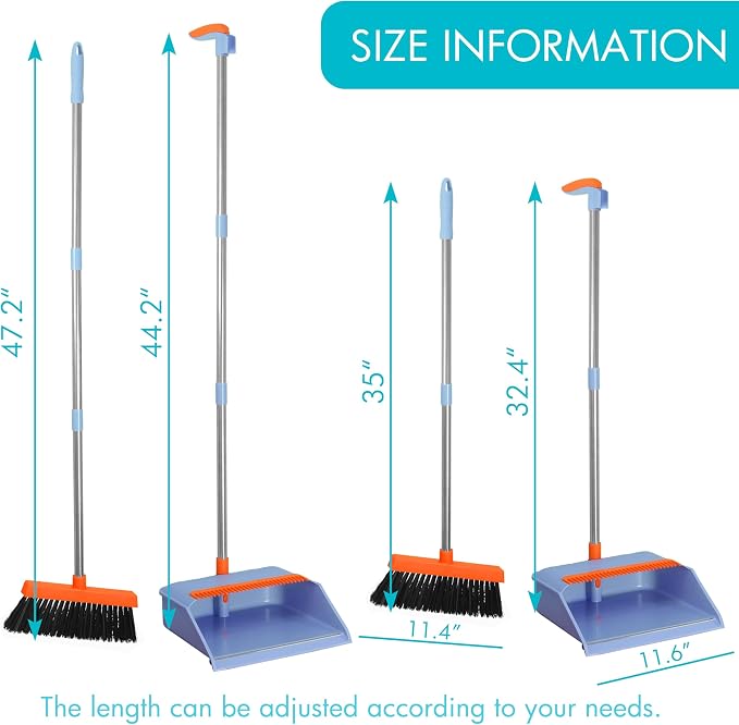 PHYEX 2-Pack Broom and Dustpan Set - Image 2