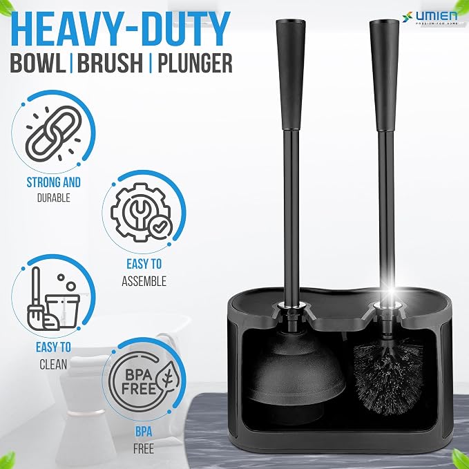 UMIEN Toilet Brush and Plunger Set 18-in - Image 3