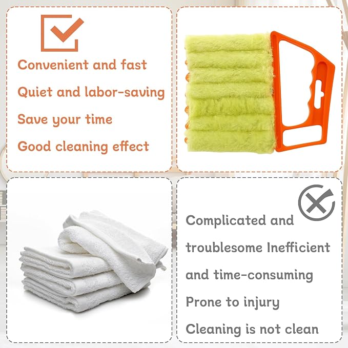 6-Pack Dusting Brushes for Window Blinds, Blinds Cleaner Tool, Mini Blind - Image 4