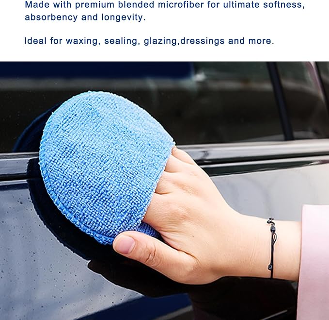 4PCS Microfiber Applicator Pads, 5 Inch Car Wax Foam Applicator - Image 4