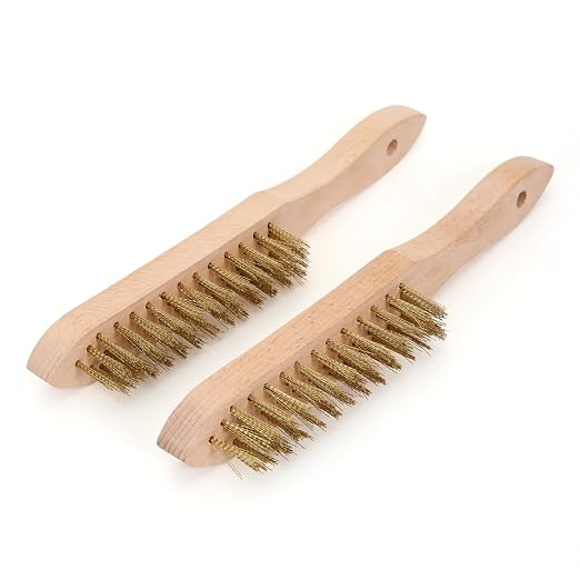 MAXMAN Brass Brush Set 2 Pcs, Wire Brushes by MAXMAN
