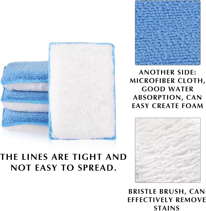 Mudder 8 Pcs Car Interior Scrubbing Sponge 5'' x 3'' Fiber Car Wax Applicator - Image 3