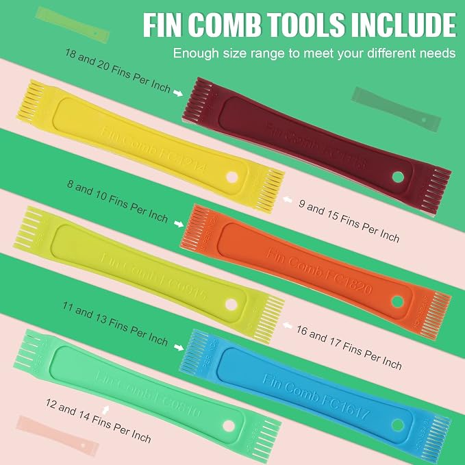 CHENGU 4 Pieces Air Conditioner Fin Cleaner Set 2 Different Fin Comb Condenser - Image 3