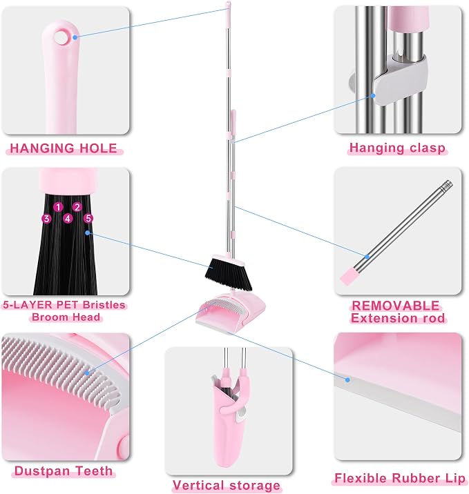 Broom and Dustpan Set, Broom Dustpan Combo Set - Image 4