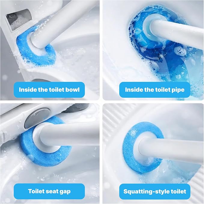 CiLoN 24pcs Disposable Toilet Brush Sponge Head Refills, 5-Layer Pre-Loaded - Image 5