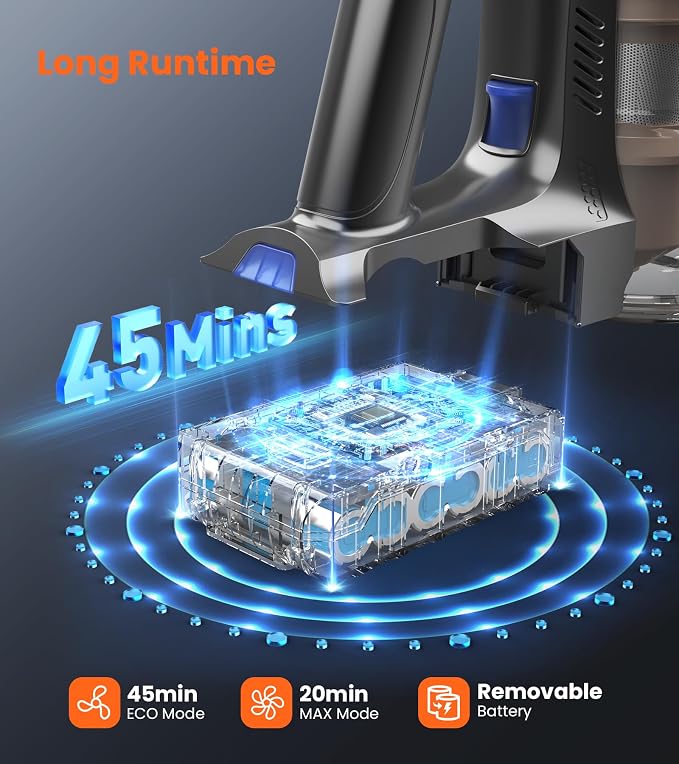 NADALY Cordless Vacuum Cleaner, 500W 40KPA Stick Vacuum - Image 5