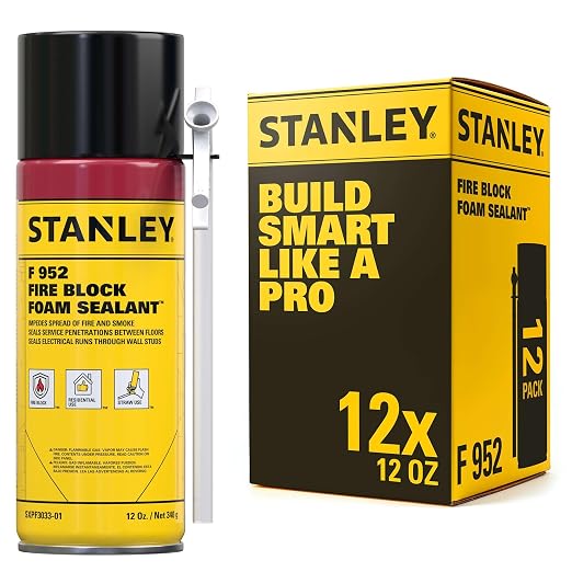 Stanley F952 Fire Block Spray Foam – Fire Rated Expanding Polyurethane Foam by STANLEY