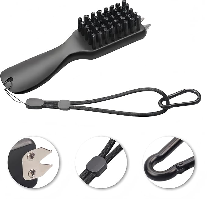 Golf Club Cleaner Brush with Rope and Metal Clasp, Stiff Bristles Shoe - Image 6