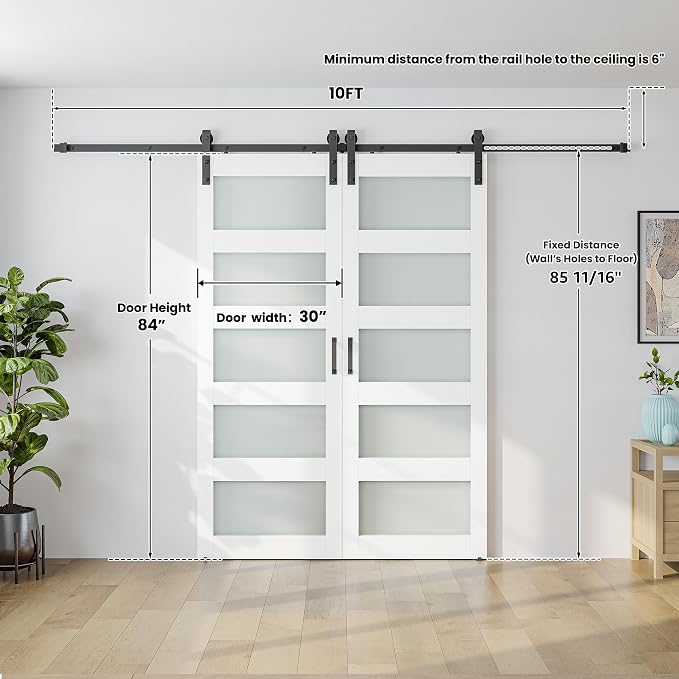 SmartStandard 60 x 84 in Glass Barn Door - Image 3