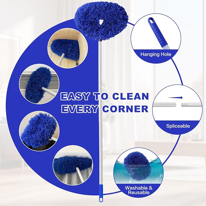 Ceiling Fan Cleaner Duster Reusable Microfiber Ceiling Fan Blade Cleaner - Image 3