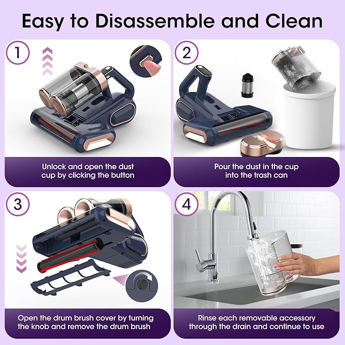 Bed Mattress Vacuum Cleaner Cordless 16Kpa Handheld Vacuum, Vacuum Cleaner - Image 7