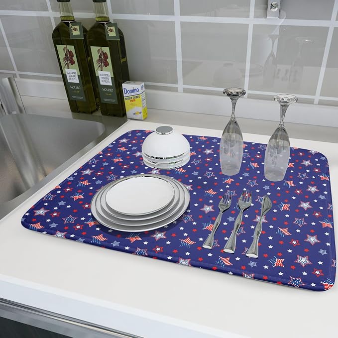 Khope 4th of July Navy Blue Dish Drying Mat - Image 6