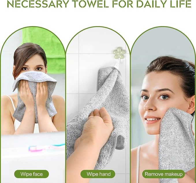 SINLAND Microfiber Face Cloths Highly Absorbent Washcloths Soft Feel Fingertip - Image 6
