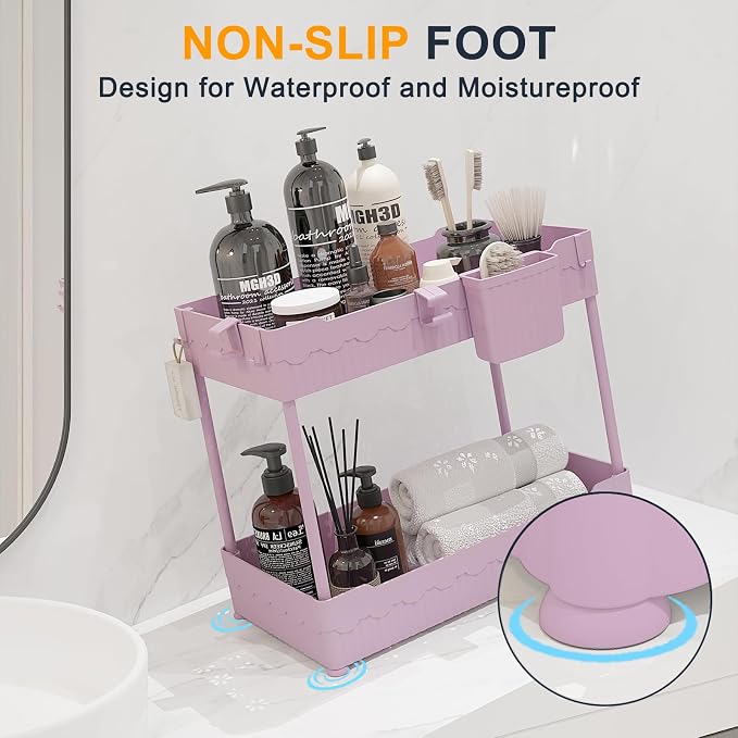 2 Pack Under Sink Organizer, Under Bathroom Cabinet Organizer - Image 6