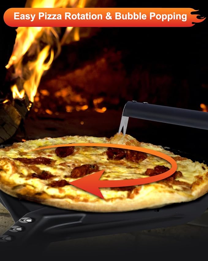 4PCS Perforated Pizza Peel 9&12 Inch, Heat-Resistant Oven Mitts, Bubble Spinner - Image 4