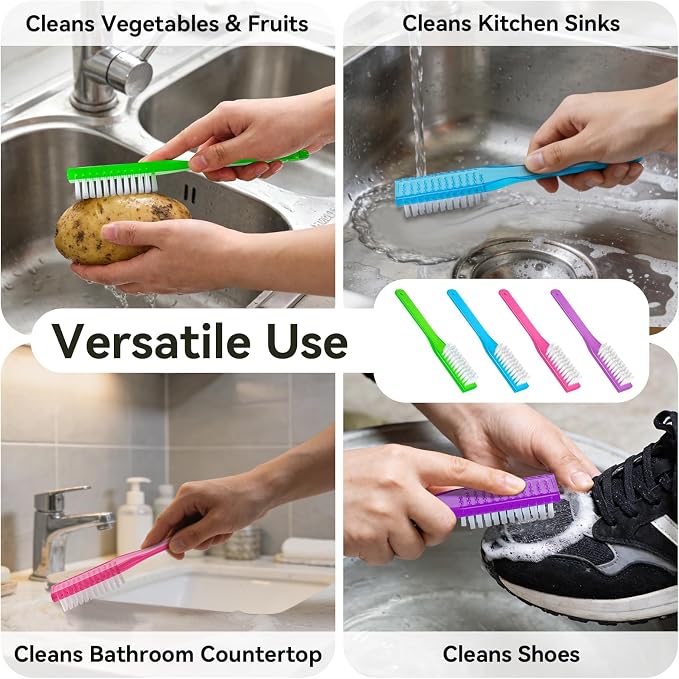 fingernail Brush with Handle Cleaning Supplies Kitchen Cleaning Brush Shoe - Image 4