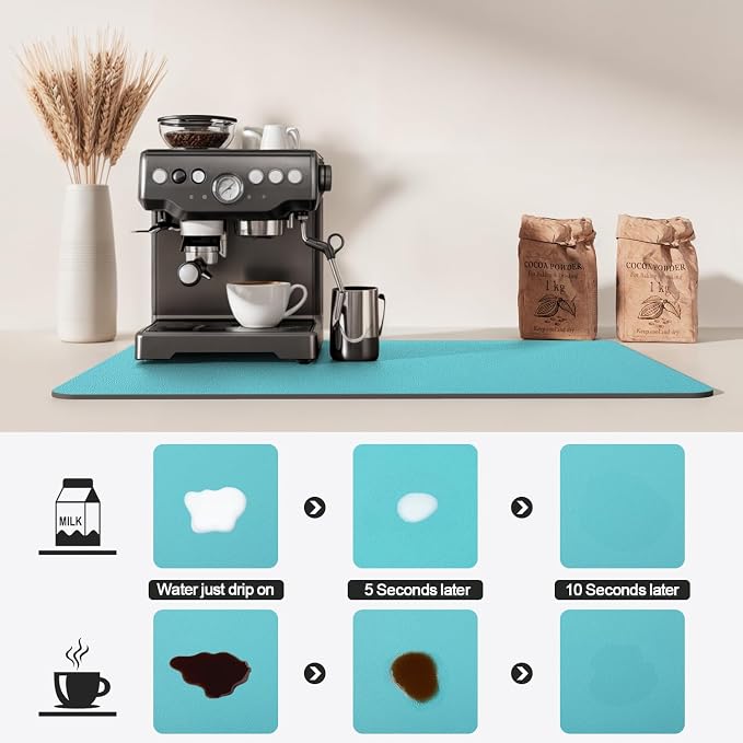 Dish Drying Mat for Kitchen Counter | Coffee Bar Mat for Countertops | Heat - Image 4