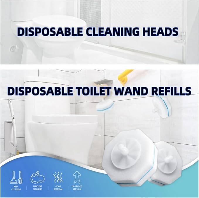 50 Count Toilet Wand Refills Disposable Toilet Brush Heads Compatible - Image 6