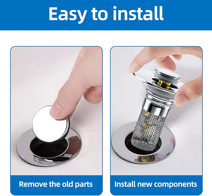Bathroom Sink Drain Strainer, Pop-up Sink Drain Strainer - Image 5