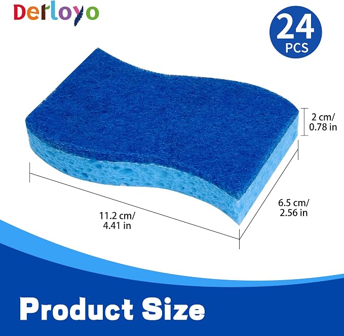 Non Scratch Scrub Sponges, Dual Sided Cleaning Sponges - Image 2