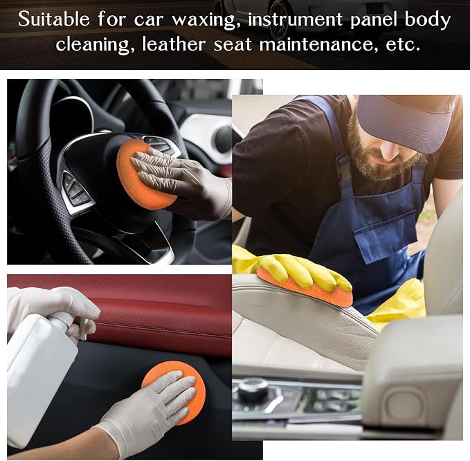 Tanlade 50 Pcs Car Detailing Microfiber Applicator Pad Wax Applicator Wash - Image 5