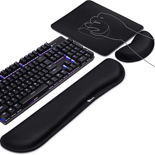 Gimars 3Pcs Memory Foam Keyboard Wrist Rest, Mouse Pad Wrist Support by Gimars