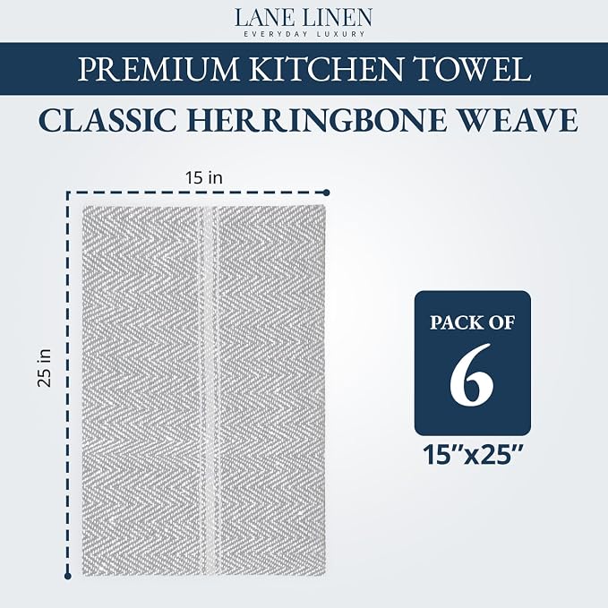 LANE LINEN 100% Cotton Kitchen Towels Set - Image 2