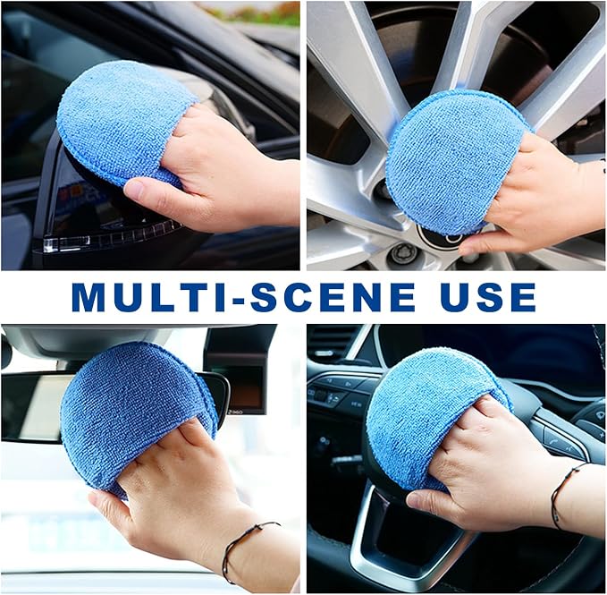 2PCS Microfiber Applicator Pads, 5 Inch Car Wax Foam Applicator - Image 6