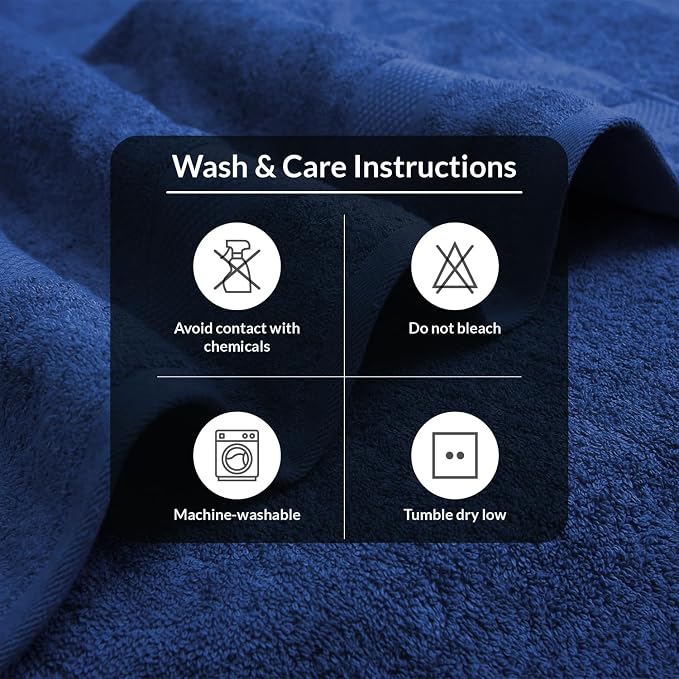 Infinitee Xclusives Luxury 100% Ring-Spun Cotton Bath Towels Set of 4 – Soft - Image 8