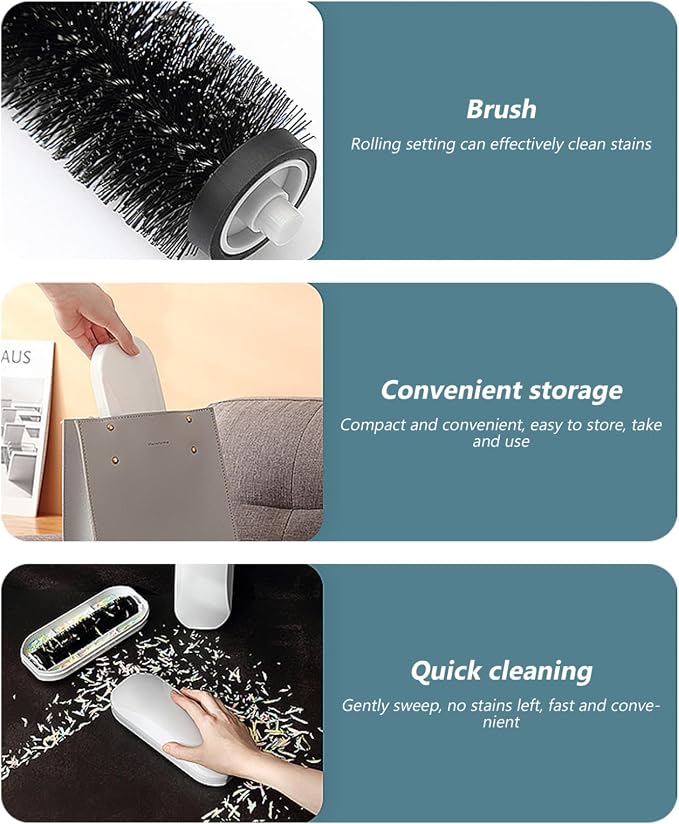 Crumb Sweeper 2Pcs Handheld Rolling Ergonomic PP Bristle Nutshell Crumb Brush - Image 2