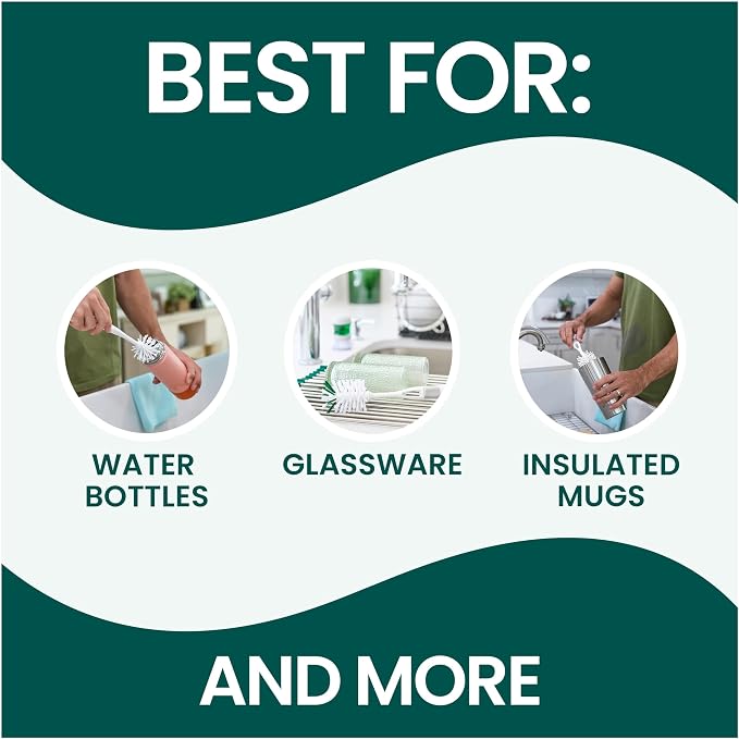 Scotch-Brite Glass and Water Bottle Brush, Long-Lasting, Safe on Glassware - Image 4