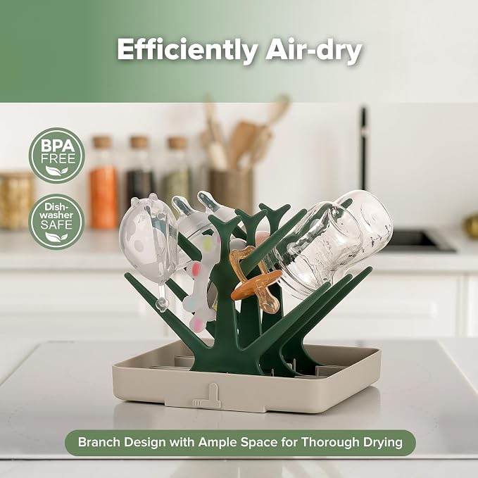 haakaa Baby Bottle Drying Rack, Space Saving Bottle Drying Tree - Image 2
