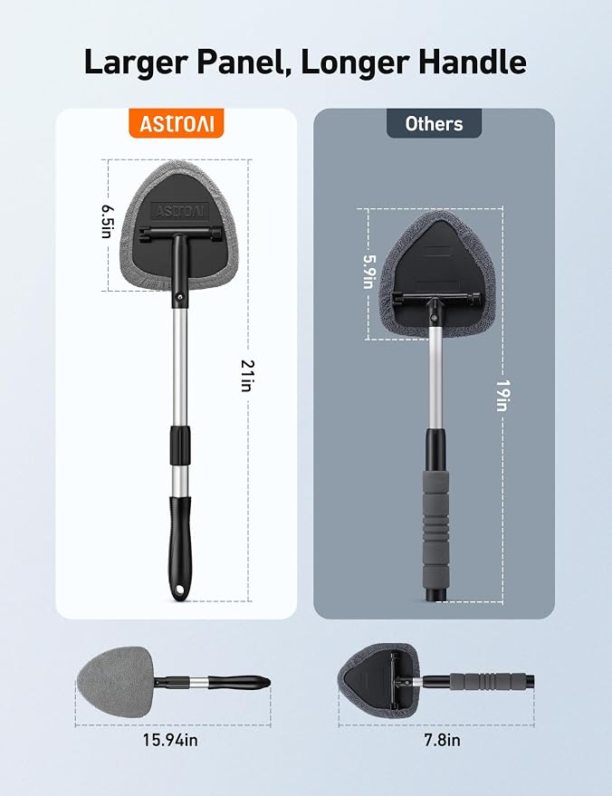 AstroAI Windshield Cleaner Tool, Car Interior Window Detailing Cleaning Kit - Image 3