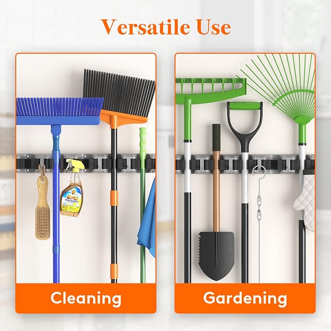 Lifewit Mop and Broom Holder Wall Mount, Anti-Slip Broom Hanger - Image 7