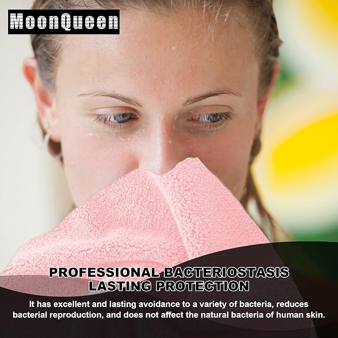 MOONQUEEN Microfiber Facial Cloths Fast Drying Washcloth 12 Pack - Image 5