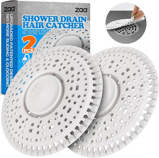 zaa Shower Drain Hair Catcher, 2 Pack Premium Silicone Drain Protector & Shower by zaa