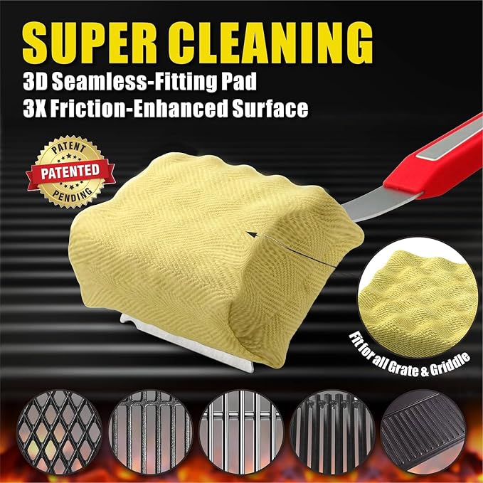GRILLART Grill Brush Bristle Free, Replaceable BBQ Cleaning Pad, Safe - Image 3