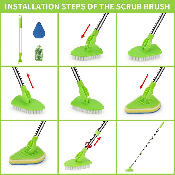 Scrub Cleaning Brush with Long Handle 35'' - Image 5