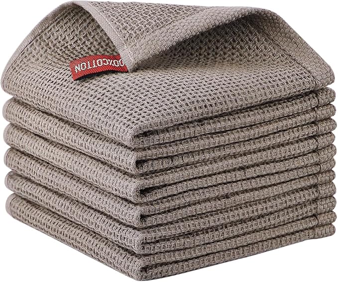 Nialnant Kitchen Dish Towels Set of 6, 100% Cotton Waffle Weave Kitchen Drying by Nialnant